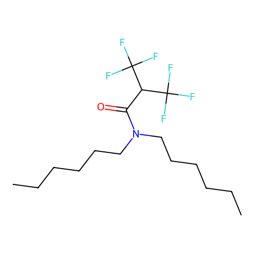 3,3,3-trifluoro-N,N-dihexyl-2-(trifluoromethyl)propanamide structure