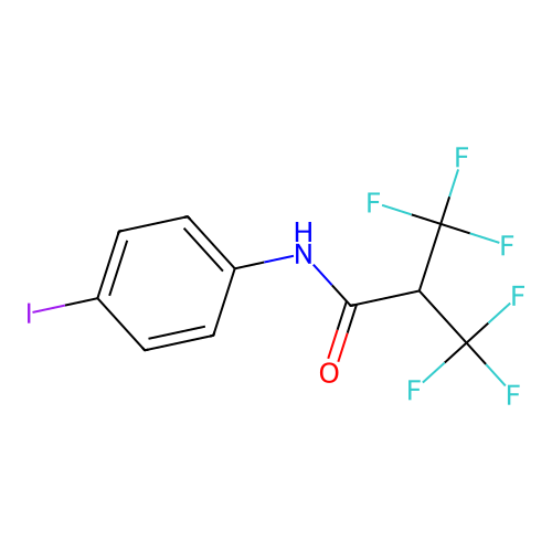 3,3,3-trifluoro-N-(4-iodophenyl)-2-(trifluoromethyl)propanamide structure