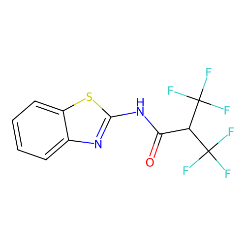N-(1,3-Benzothiazol-2-yl)-3,3,3-trifluoro-2-(trifluoromethyl)propanamide structure