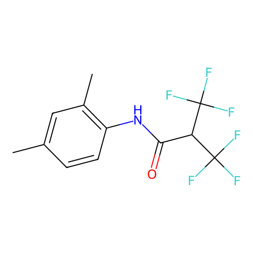 N-(2,4-dimethylphenyl)-3,3,3-trifluoro-2-(trifluoromethyl)propanamide structure
