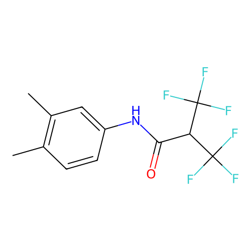 N-(3,4-dimethylphenyl)-3,3,3-trifluoro-2-(trifluoromethyl)propanamide structure