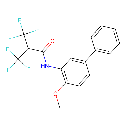 3,3,3-Trifluoro-N-(4-methoxybiphenyl-3-YL)-2-(trifluoromethyl)propanamide structure