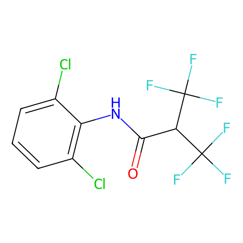 N-(2,6-dichlorophenyl)-3,3,3-trifluoro-2-(trifluoromethyl)propanamide structure