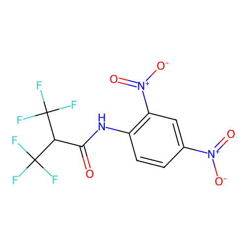 N-(2,4-dinitrophenyl)-3,3,3-trifluoro-2-(trifluoromethyl)propanamide structure
