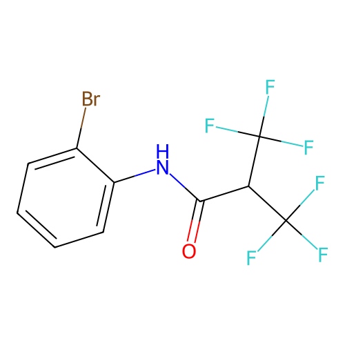 N-(2-bromophenyl)-3,3,3-trifluoro-2-(trifluoromethyl)propanamide structure