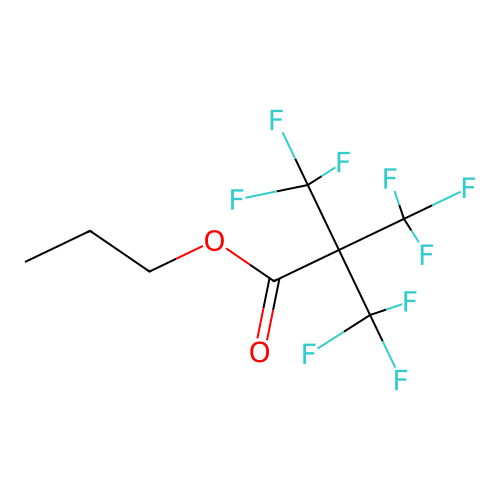 Propyl 3,3,3-trifluoro-2,2-bis(trifluoromethyl)propanoate structure