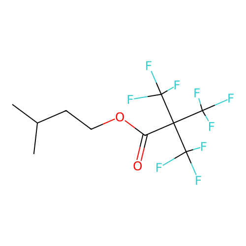 3-Methylbutyl 3,3,3-trifluoro-2,2-bis(trifluoromethyl)propanoate structure