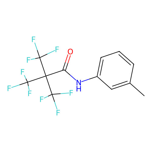 3,3,3-trifluoro-N-(3-methylphenyl)-2,2-bis(trifluoromethyl)propanamide structure