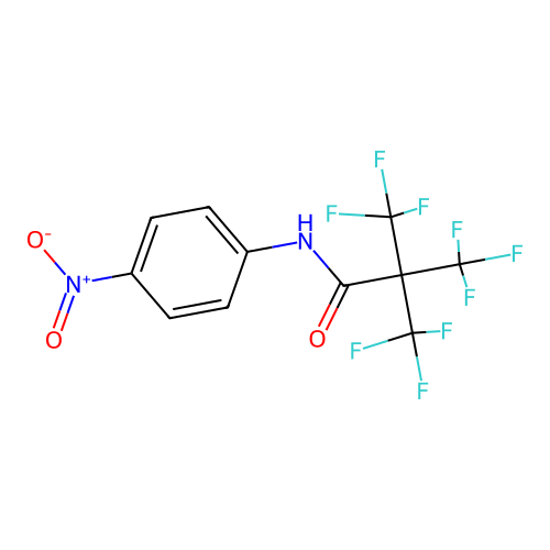 3,3,3-trifluoro-N-(4-nitrophenyl)-2,2-bis(trifluoromethyl)propanamide structure