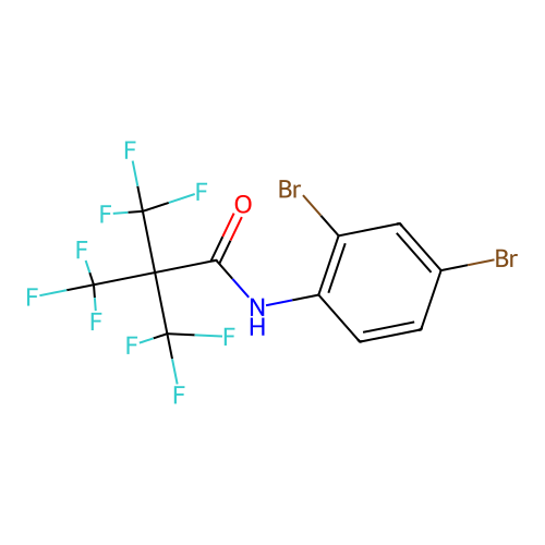 N-(2,4-dibromophenyl)-3,3,3-trifluoro-2,2-bis(trifluoromethyl)propanamide structure