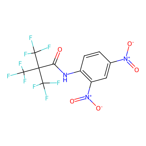 N-(2,4-dinitrophenyl)-3,3,3-trifluoro-2,2-bis(trifluoromethyl)propanamide structure