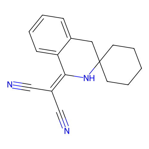 2-Spiro[2,4-dihydroisoquinoline-3,1'-cyclohexane]-1-ylidenepropanedinitrile structure