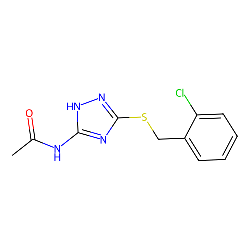N-{5-[(2-chlorobenzyl)sulfanyl]-4H-1,2,4-triazol-3-yl}acetamide structure