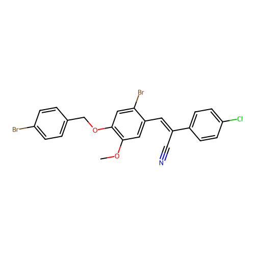 3-(2-Bromo-4-((4-bromobenzyl)oxy)-5-methoxyphenyl)-2-(4-chlorophenyl)acrylonitrile structure