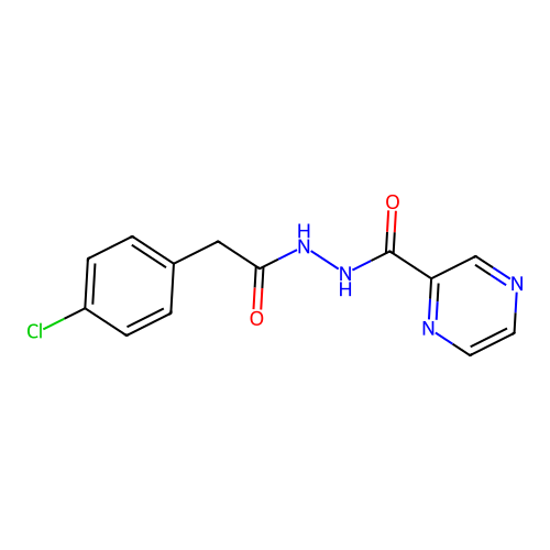 N'-[2-(4-chlorophenyl)acetyl]pyrazine-2-carbohydrazide structure
