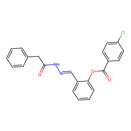 [2-[[(2-Phenylacetyl)hydrazinylidene]methyl]phenyl] 4-chlorobenzoate structure
