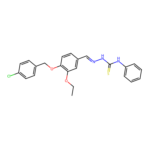 4-((4-Chlorobenzyl)oxy)-3-ethoxybenzaldehyde N-phenylthiosemicarbazone structure