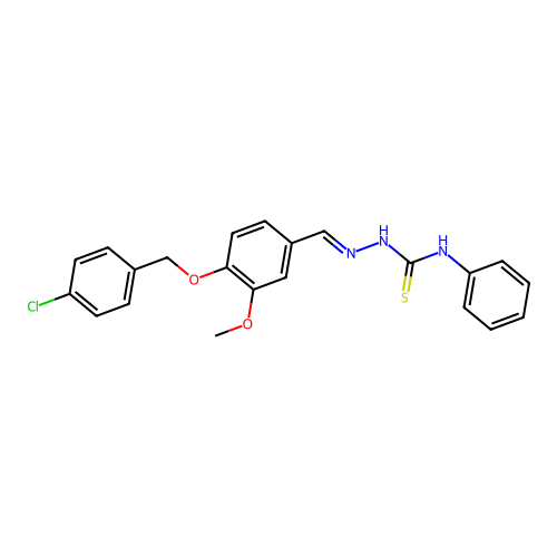 4-((4-Chlorobenzyl)oxy)-3-methoxybenzaldehyde N-phenylthiosemicarbazone structure
