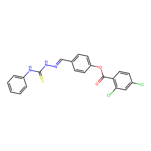 4-(2-(Anilinocarbothioyl)carbohydrazonoyl)phenyl 2,4-dichlorobenzoate structure