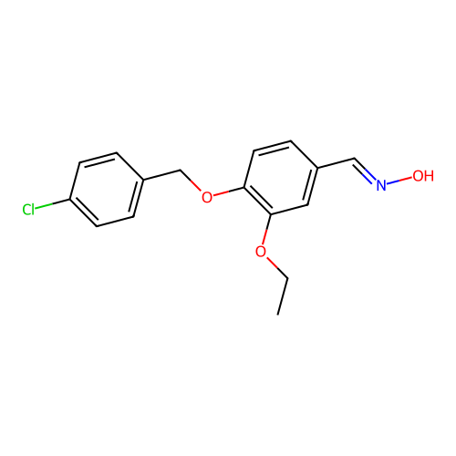 N-[[4-[(4-chlorophenyl)methoxy]-3-ethoxyphenyl]methylidene]hydroxylamine structure