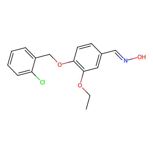 (NE)-N-[[4-[(2-chlorophenyl)methoxy]-3-ethoxyphenyl]methylidene]hydroxylamine structure