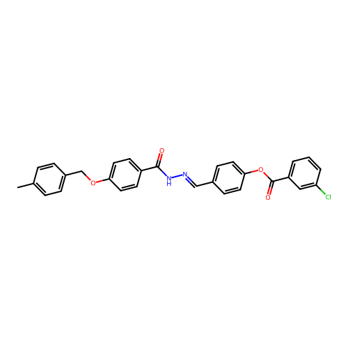 [4-[[[4-[(4-methylphenyl)methoxy]benzoyl]hydrazinylidene]methyl]phenyl] 3-chlorobenzoate structure