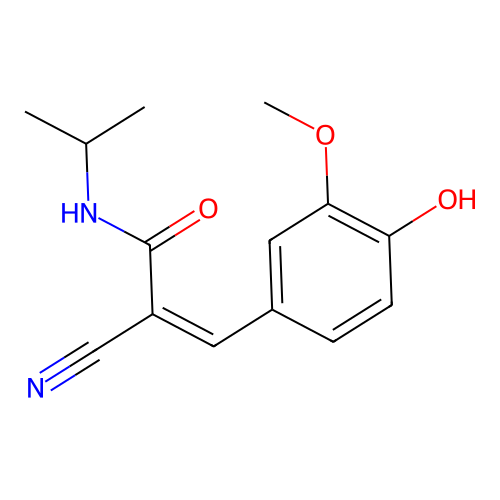 2-cyano-3-(4-hydroxy-3-methoxyphenyl)-N-propan-2-ylprop-2-enamide structure