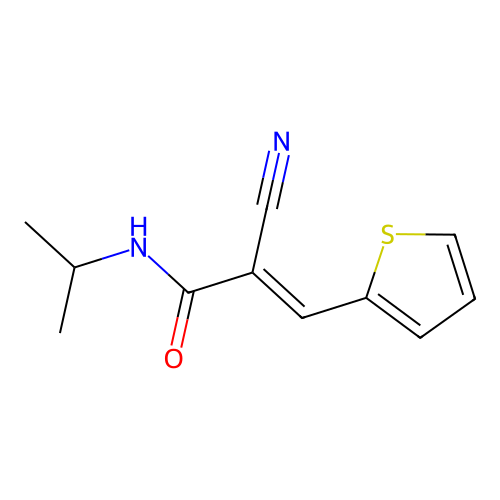 2-cyano-N-(propan-2-yl)-3-(thiophen-2-yl)prop-2-enamide structure