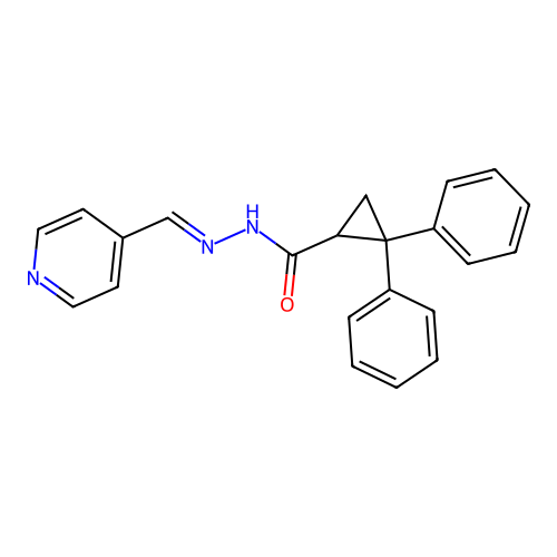 2,2-diphenyl-N'-(4-pyridinylmethylene)cyclopropanecarbohydrazide structure