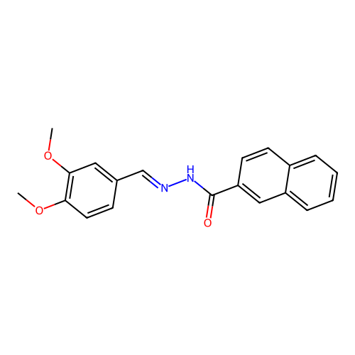 N'-[(E)-(3,4-dimethoxyphenyl)methylidene]naphthalene-2-carbohydrazide structure