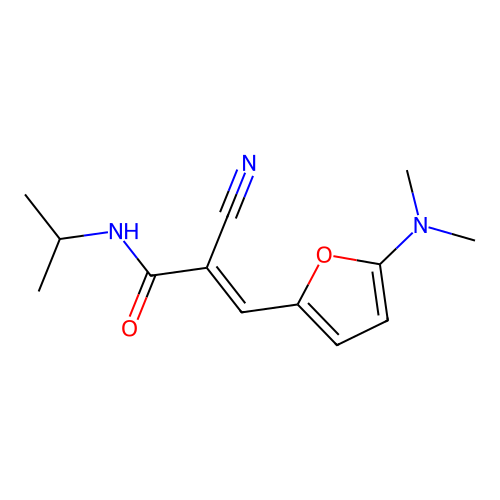 (E)-2-Cyano-3-(5-dimethylamino-furan-2-yl)-N-isopropyl-acrylamide structure