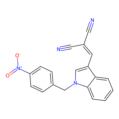 {[1-(4-nitrobenzyl)-1H-indol-3-yl]methylidene}propanedinitrile structure