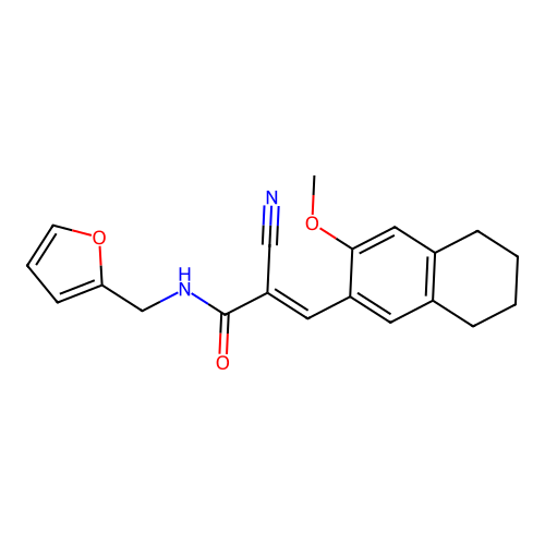 (2E)-2-cyano-N-(2-furylmethyl)-3-(3-methoxy(2-5,6,7,8-tetrahydronaphthyl))prop -2-enamide structure