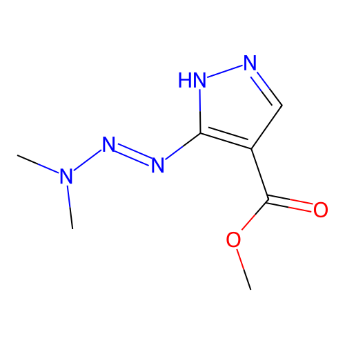 methyl 5-(dimethylaminodiazenyl)-1H-pyrazole-4-carboxylate structure
