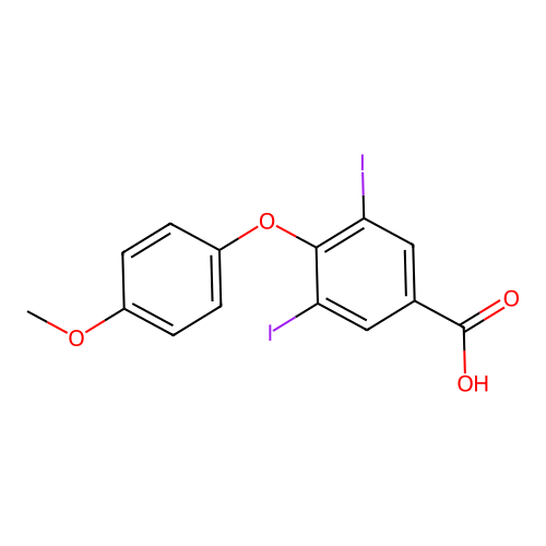 3,5-Diiodo-4(4'-methoxyphenoxy)benzoic acid structure