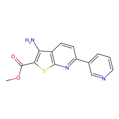 Methyl 3-amino-6-(pyridin-3-yl)thieno[2,3-b]pyridine-2-carboxylate structure