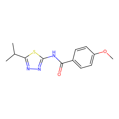4-methoxy-N-[5-(propan-2-yl)-1,3,4-thiadiazol-2-yl]benzamide structure