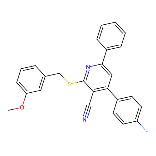 4-(4-Fluorophenyl)-2-[(3-methoxybenzyl)sulfanyl]-6-phenylpyridine-3-carbonitrile structure