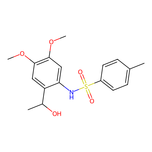 N-[2-(1-hydroxyethyl)-4,5-dimethoxyphenyl]-4-methylbenzenesulfonamide structure