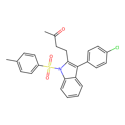 4-[3-(4-Chlorophenyl)-1-(4-methylbenzenesulfonyl)-1H-indol-2-YL]butan-2-one structure