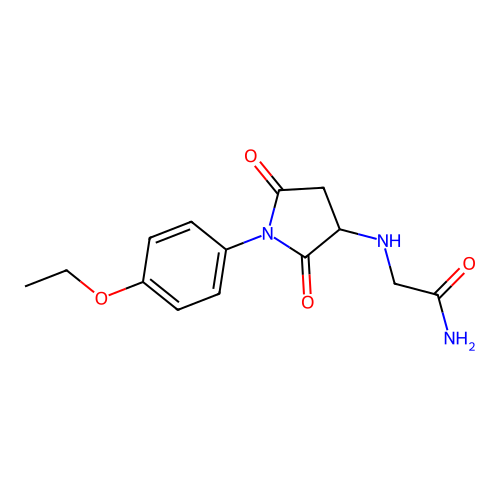 N~2~-[1-(4-ethoxyphenyl)-2,5-dioxopyrrolidin-3-yl]glycinamide structure