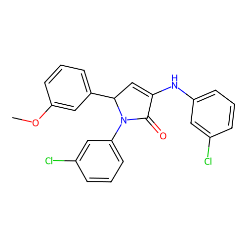 1-(3-chlorophenyl)-3-((3-chlorophenyl)amino)-5-(3-methoxyphenyl)-1H-pyrrol-2(5H)-one structure