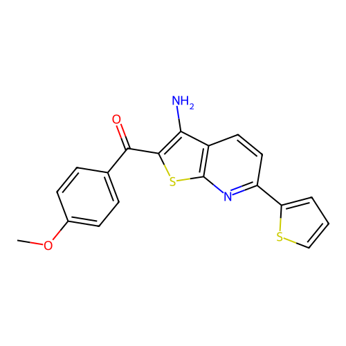 (3-Amino-6-(thiophen-2-yl)thieno[2,3-b]pyridin-2-yl)(4-methoxyphenyl)methanone structure