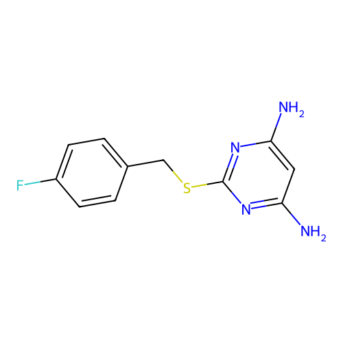 2-[(4-Fluorophenyl)methylthio]pyrimidine-4,6-diamine structure