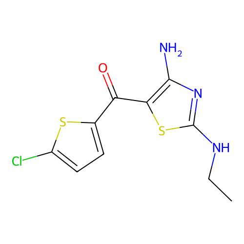 [4-Amino-2-(ethylamino)-1,3-thiazol-5-yl]-(5-chlorothiophen-2-yl)methanone structure