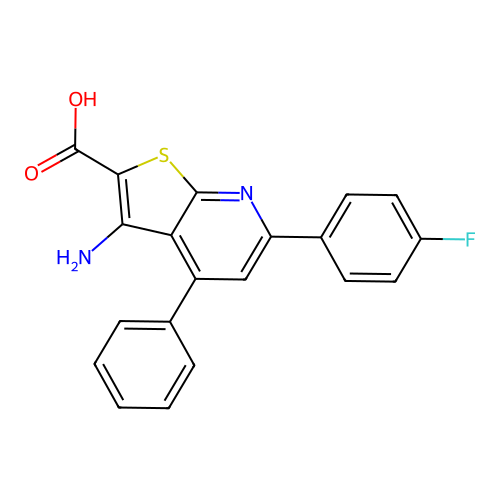 3-Amino-6-(4-fluorophenyl)-4-phenylthieno[2,3-b]pyridine-2-carboxylic acid structure