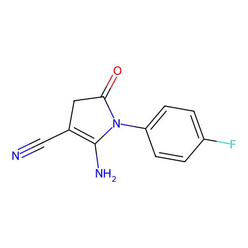 2-amino-1-(4-fluorophenyl)-5-oxo-4,5-dihydro-1H-pyrrole-3-carbonitrile structure