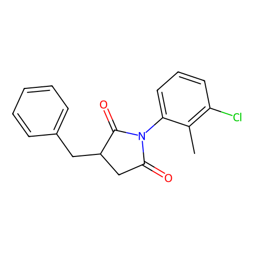 3-Benzyl-1-(3-chloro-2-methylphenyl)pyrrolidine-2,5-dione structure
