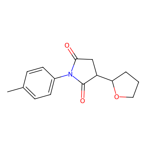 1-(4-Methylphenyl)-3-(oxolan-2-yl)pyrrolidine-2,5-dione structure