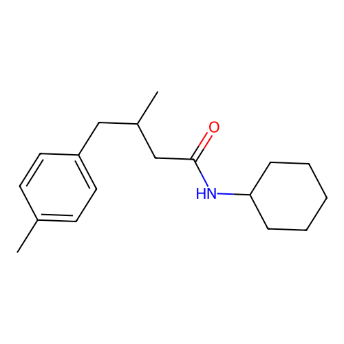 N-cyclohexyl-3-methyl-4-(4-methylphenyl)butanamide structure